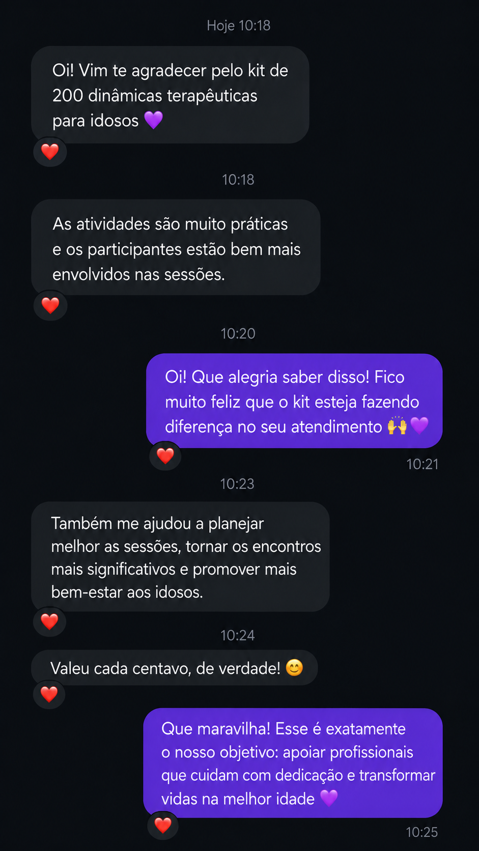 Avaliação de profissional sobre o kit