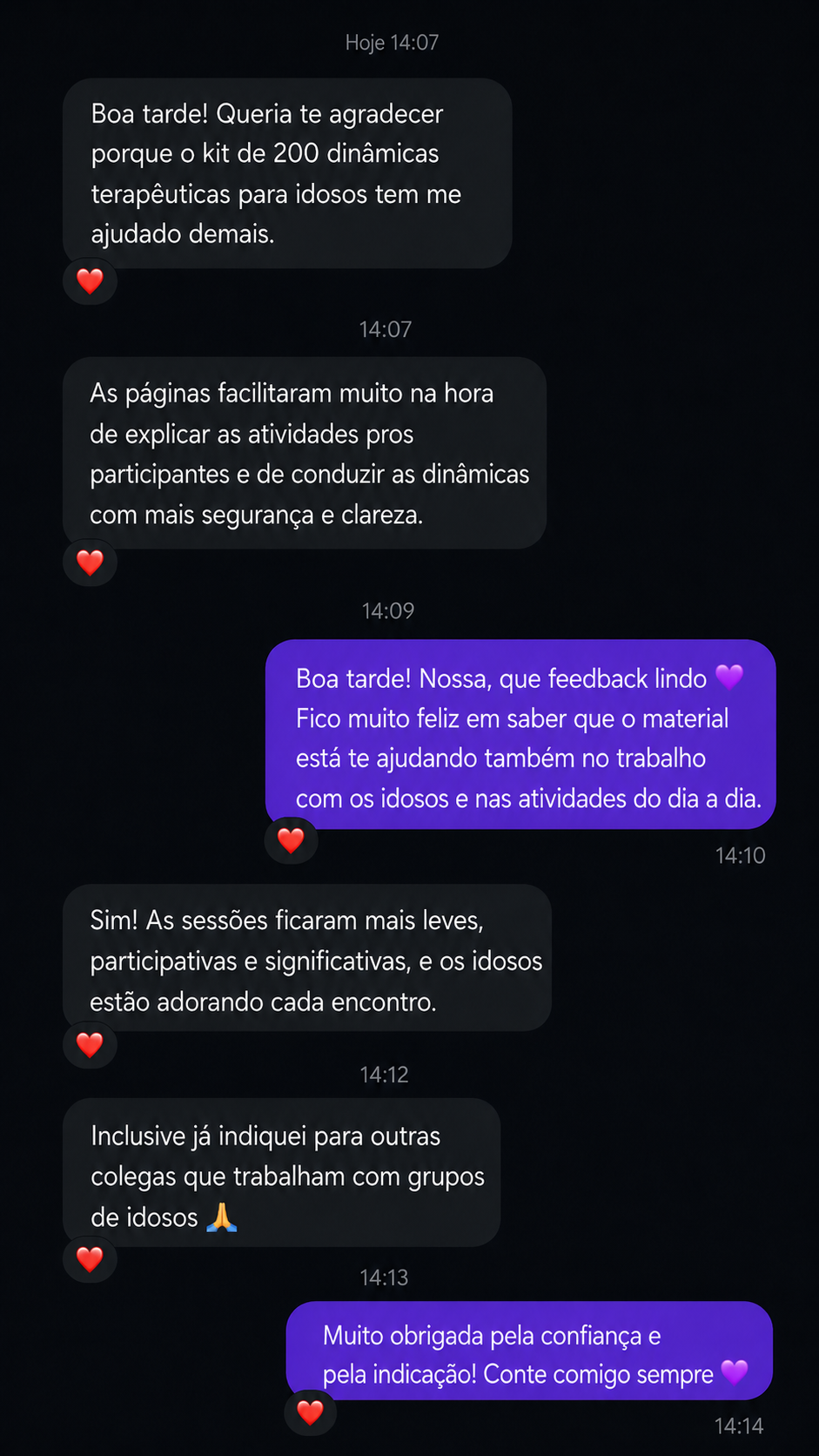 Avaliação de profissional sobre o kit